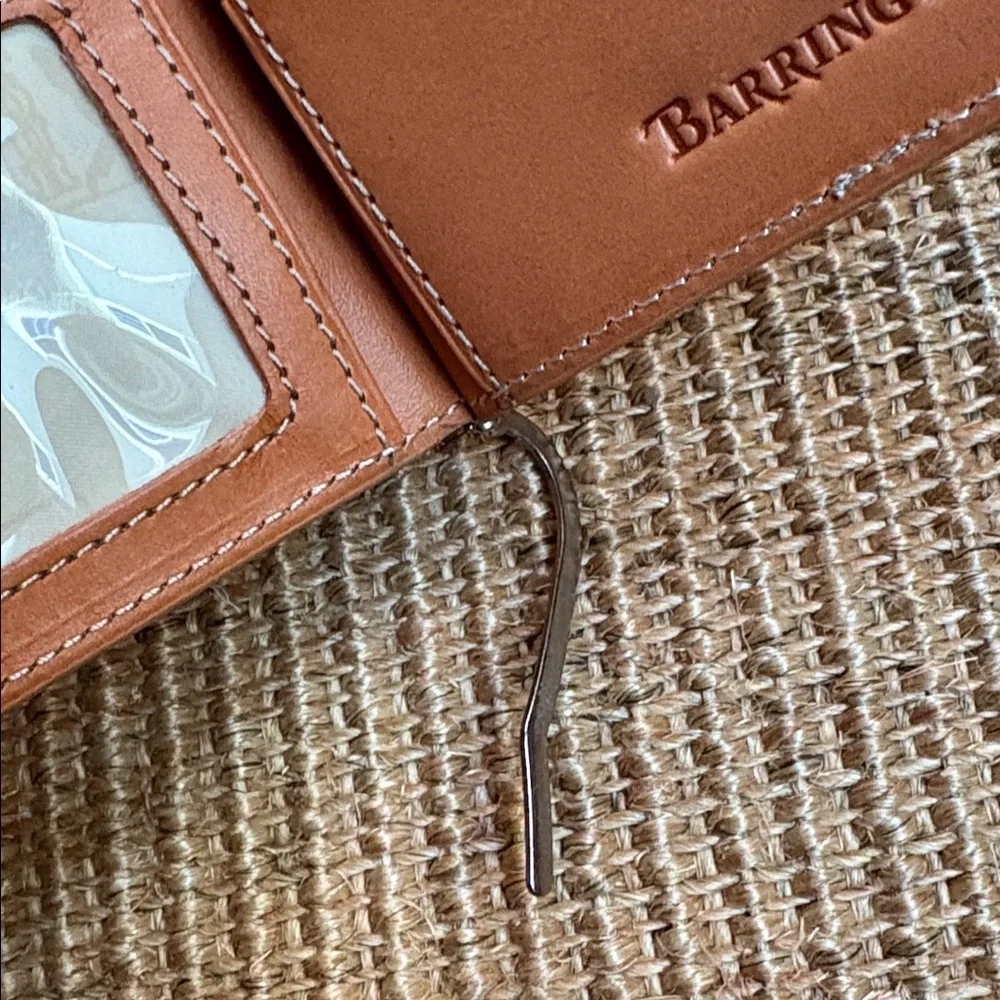 PGA Tour Brown Leather Wallet Money Clip 3x4.5in